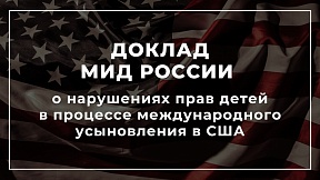 Доклад Уполномоченного МИД России по вопросам прав человека, демократии и верховенства права о нарушениях прав детей в процессе международного усыновления в США